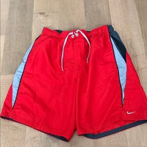 Nike Red Mesh Shorts with Black Waistband